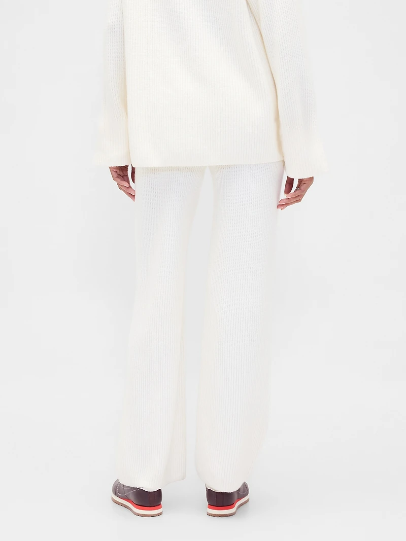 CashSoft Shaker-Stitch Sweater Pants