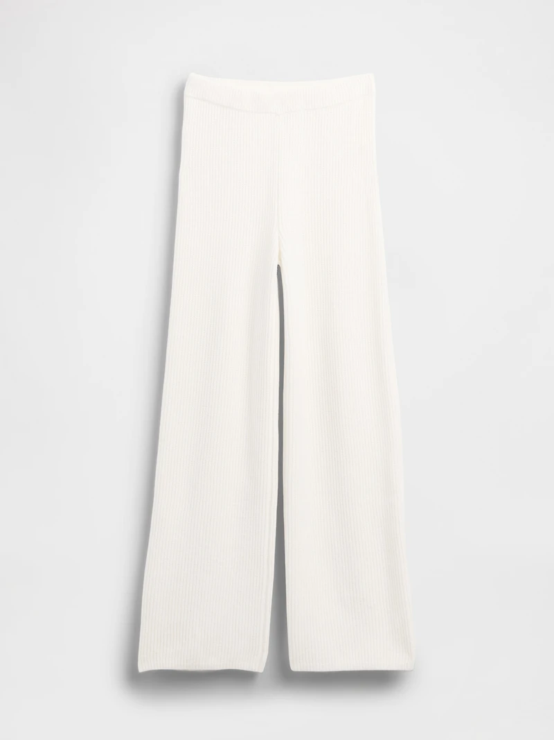 CashSoft Shaker-Stitch Sweater Pants