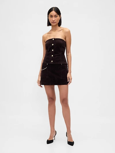 Corduroy Chain Pocket Mini Skort