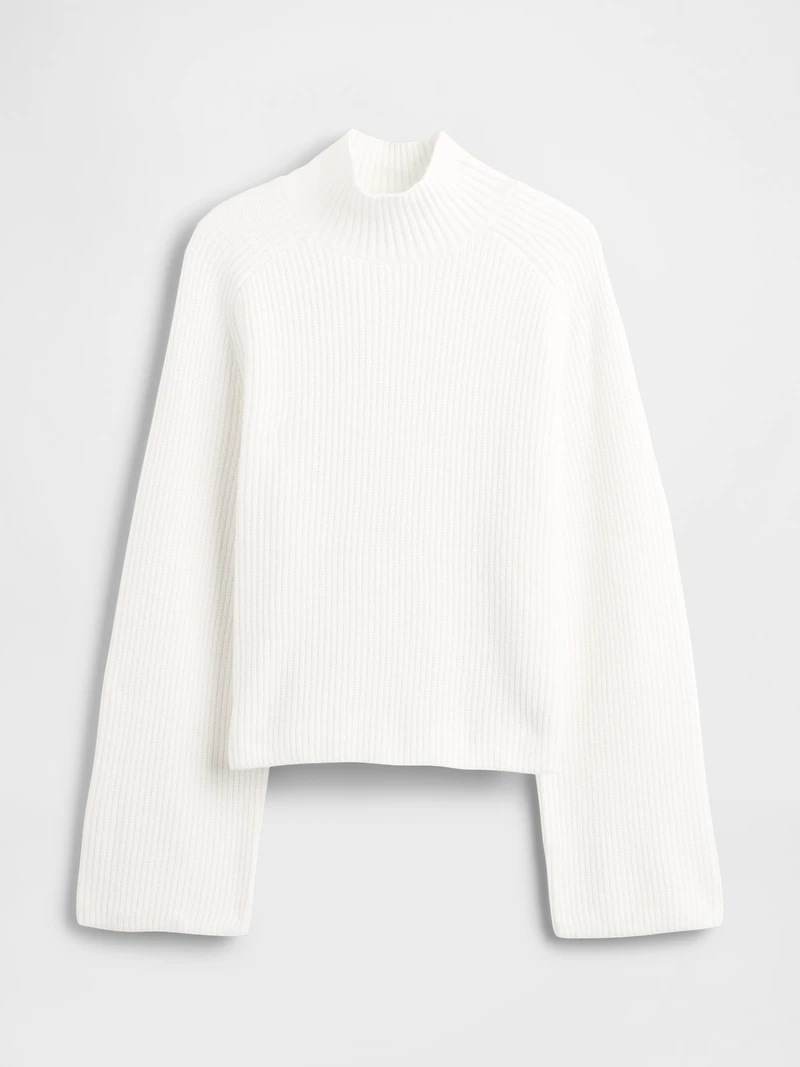CashSoft Shaker-Stitch Turtleneck Sweater