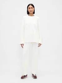 CashSoft Shaker-Stitch Sweater Pants