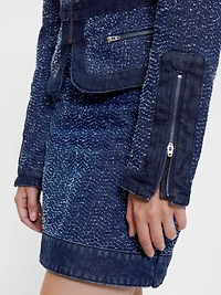 GapStudio Denim Tweed Fringe Jacket
