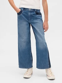 Kids High Rise Stride Wide-Leg Ankle Jeans