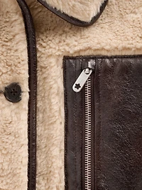 Gap × Sandy Liang Reversible Vegan Leather Sherpa Jacket