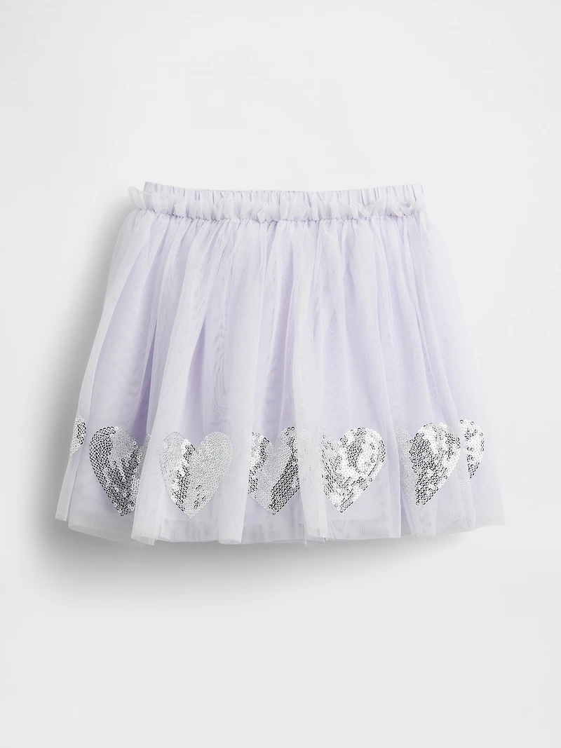 Baby & Toddler Tulle Sequin Heart Skirt