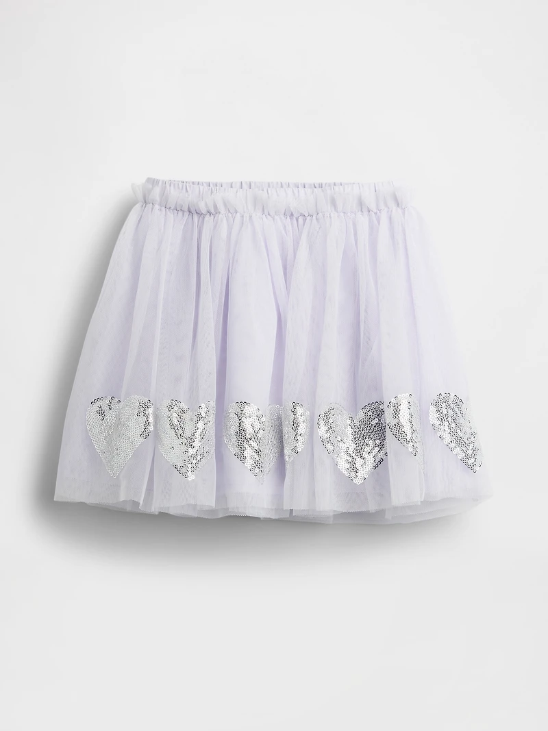 Baby & Toddler Tulle Sequin Heart Skirt