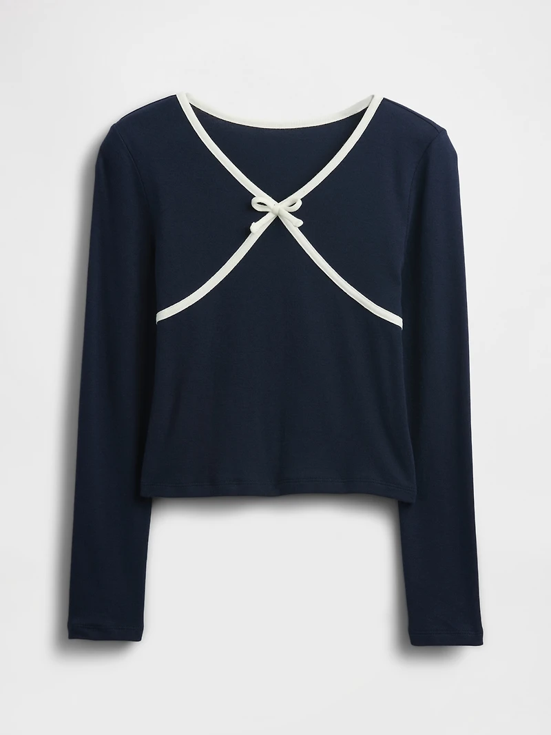 Kids Cross Front Bow T-Shirt