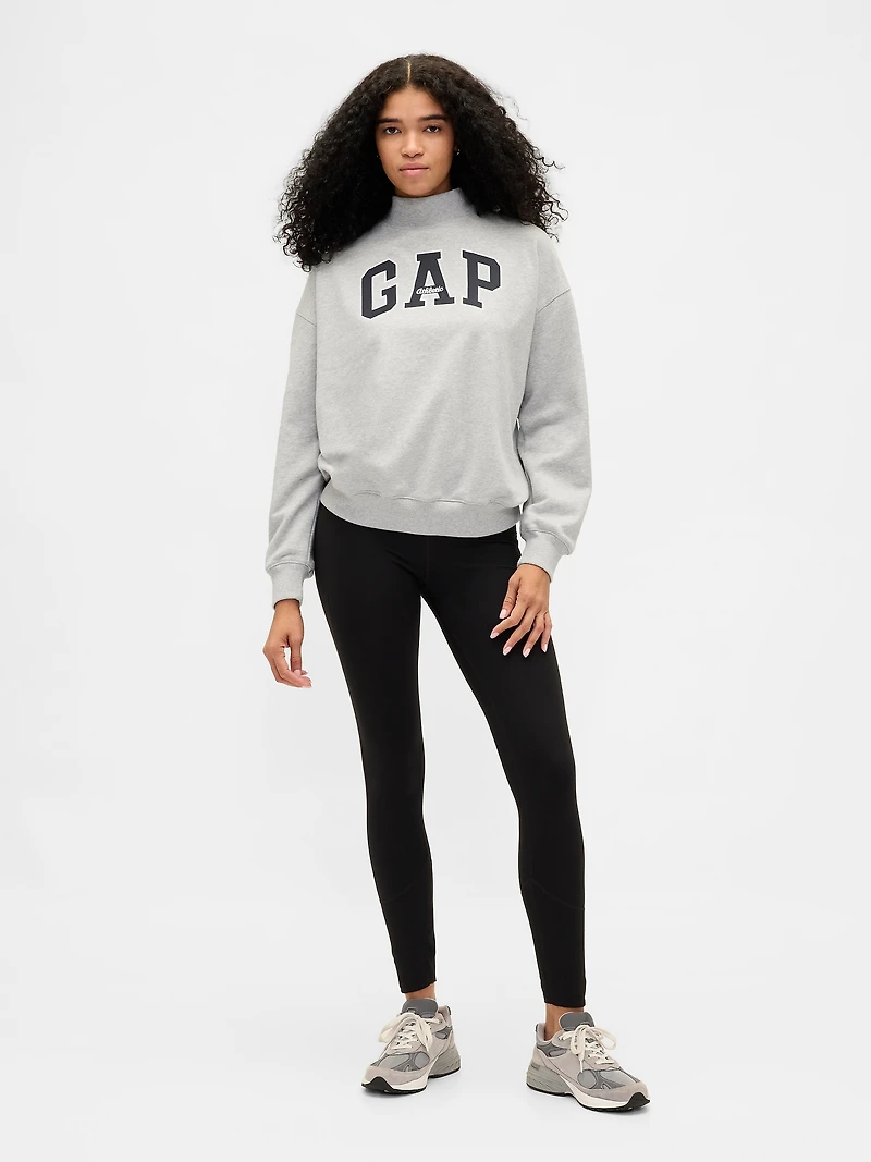 Heavyweight French Terry Oversized Mockneck Logo Sweatshirt