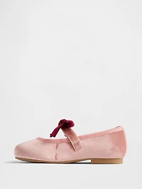 Toddler Velvet Bow Mary Jane Flats