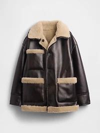 Gap × Sandy Liang Reversible Vegan Leather Sherpa Jacket