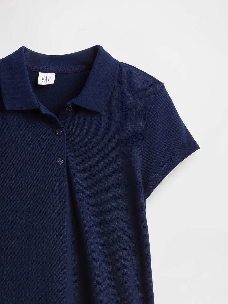 Kids Uniform Drop-Waist Polo Dress