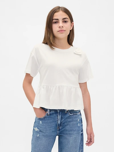 Kids Bow Peplum T-Shirt