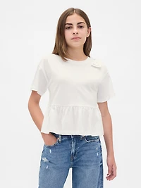Kids Bow Peplum T-Shirt