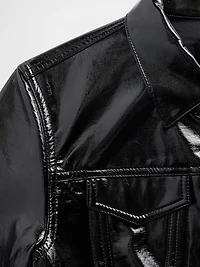 GapStudio Vegan Patent Leather Crop Jacket