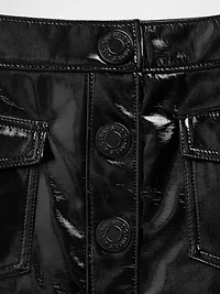 GapStudio Vegan Patent Leather Mini Skirt