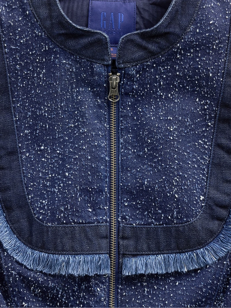 GapStudio Denim Tweed Fringe Jacket