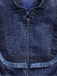 GapStudio Denim Tweed Fringe Jacket