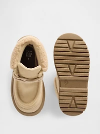 Toddler Vegan Suede Sherpa-Cuff Boots