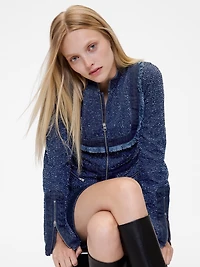 GapStudio Denim Tweed Fringe Jacket