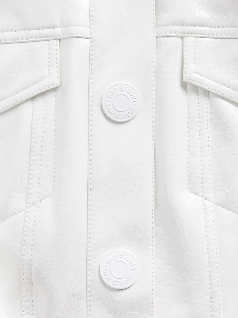 GapStudio Vegan Patent Leather Crop Jacket