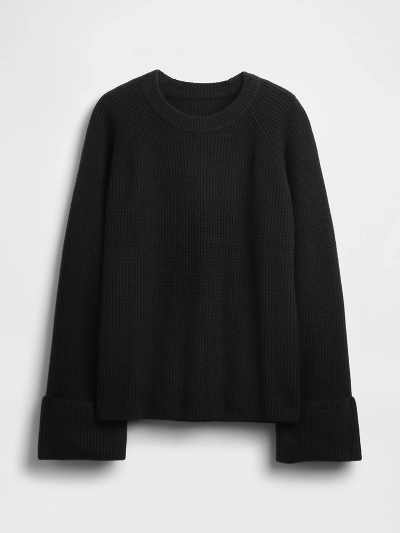 CashSoft Shaker-Stitch Boyfriend Sweater