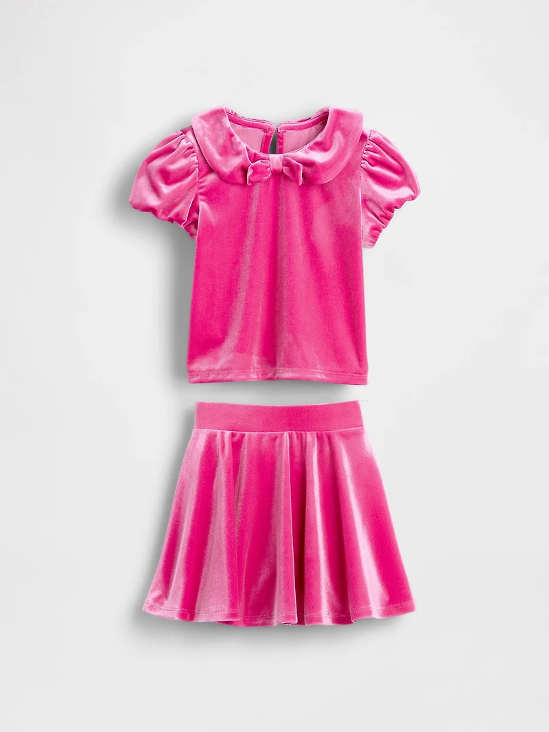 Baby & Toddler Velour Bow Outfit Set