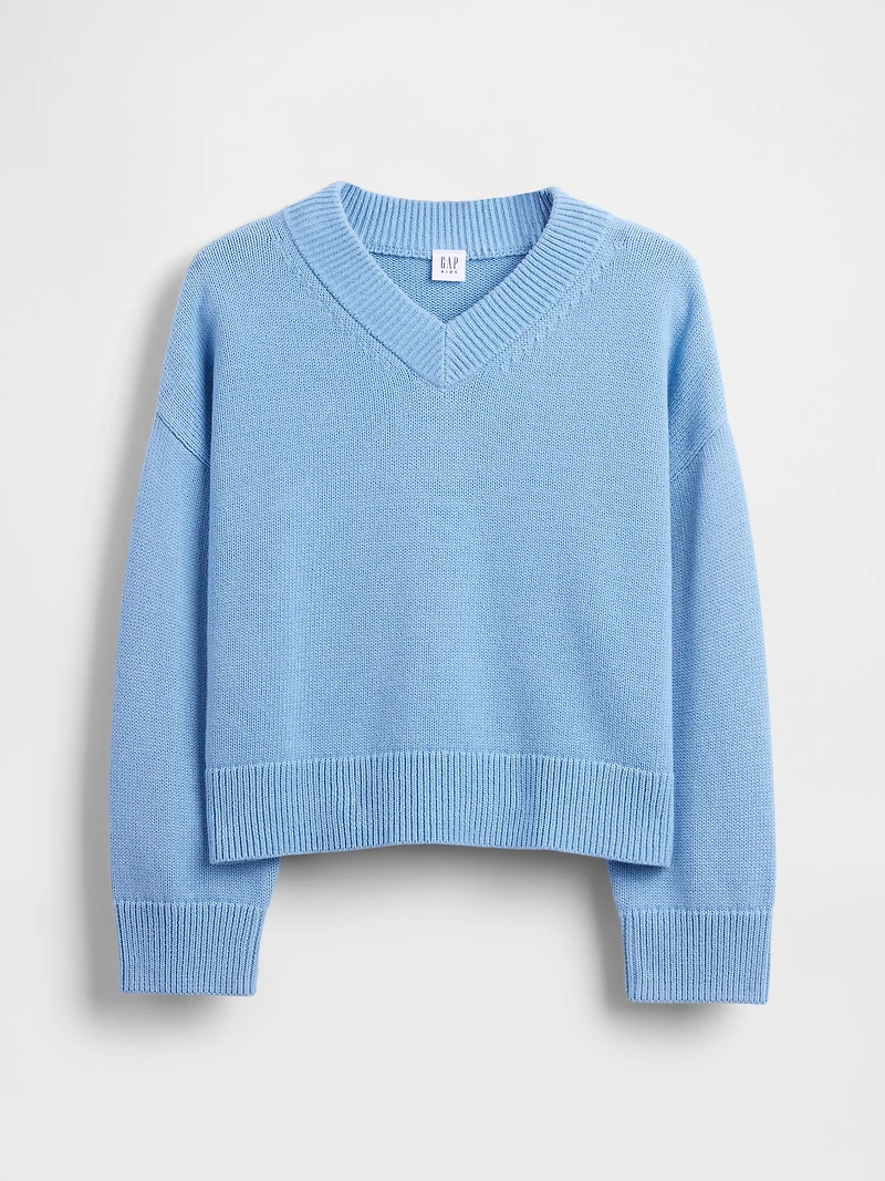 Kids Boxy V-Neck Sweater