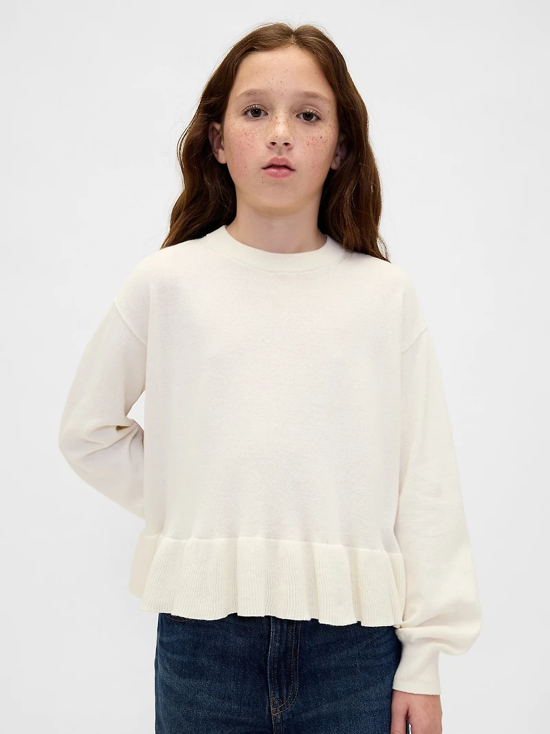 Kids Relaxed Peplum Sweater