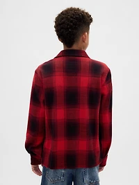 Kids Knit Jersey Plaid Shirt