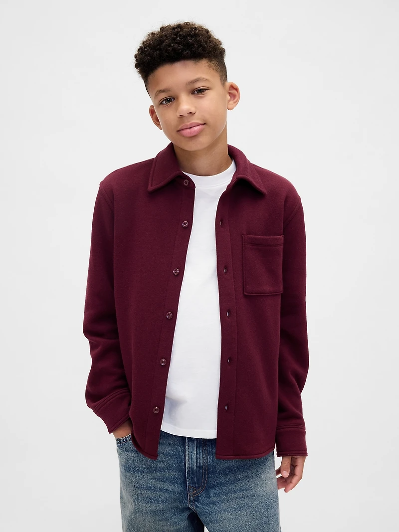Kids Cozy Button-Front Shirt