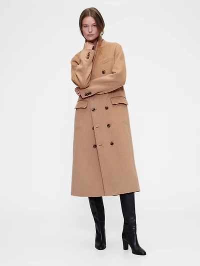 GapStudio Wool-Blend Double-Breasted Coat