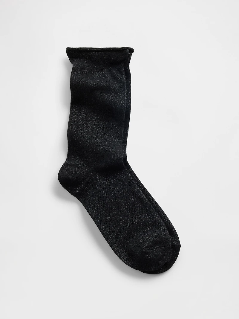 Shimmer Ruffle Crew Socks