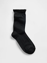 Shimmer Ruffle Crew Socks