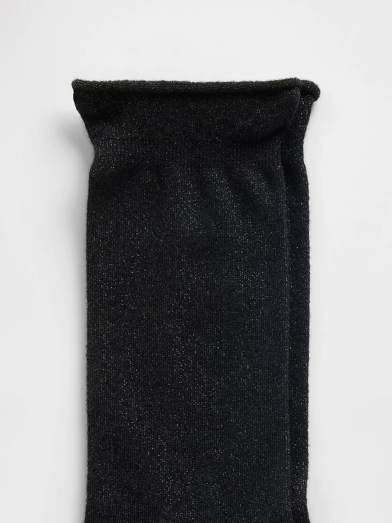 Shimmer Ruffle Crew Socks