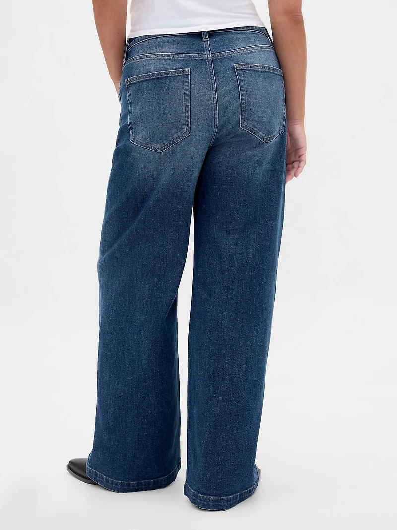 High Rise Stride V-Waist Wide-Leg Jeans