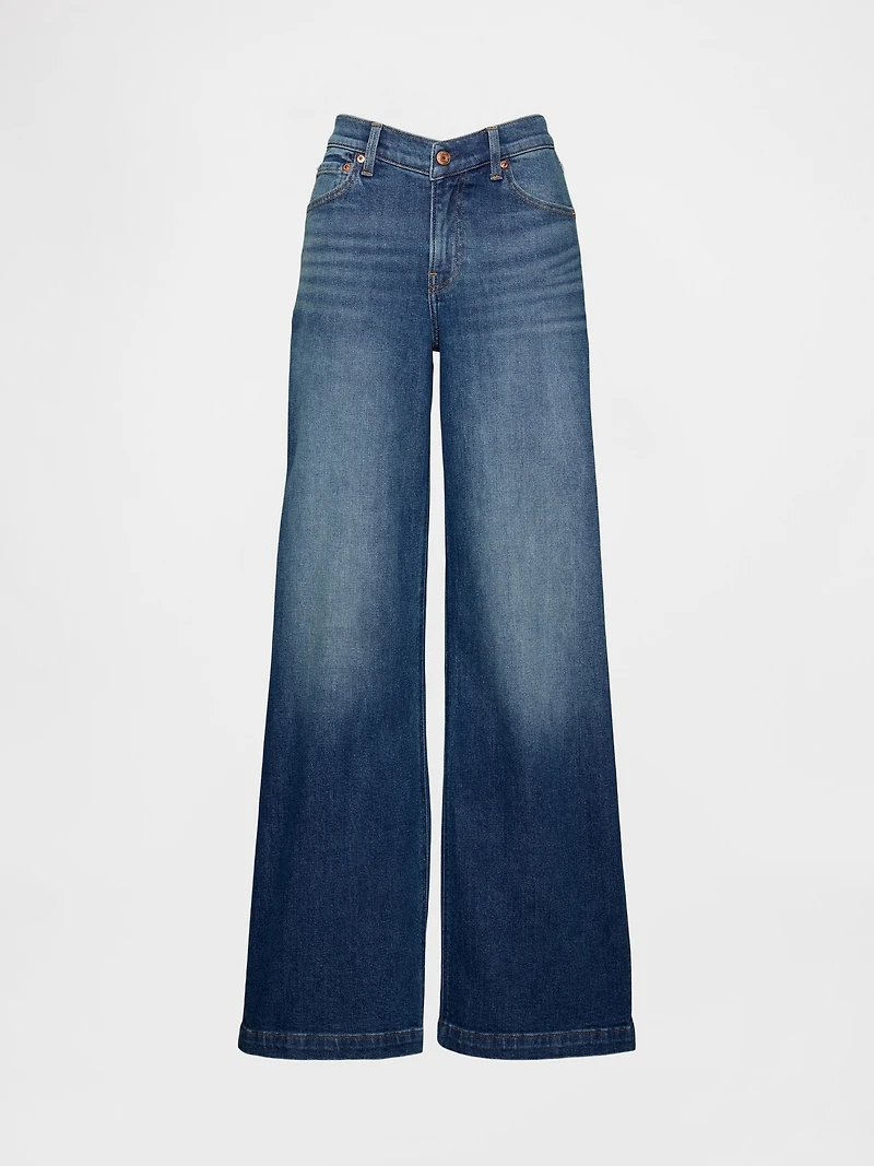 High Rise Stride V-Waist Wide-Leg Jeans