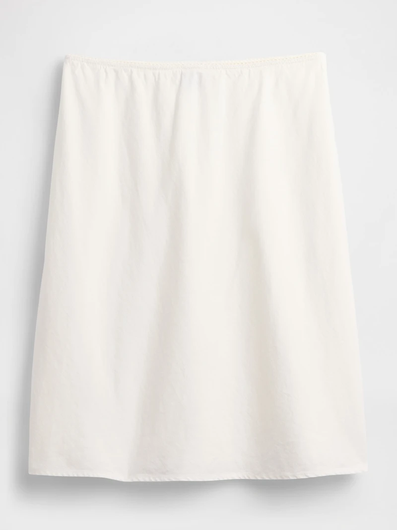 Linen-Blend Bias-Cut Skirt