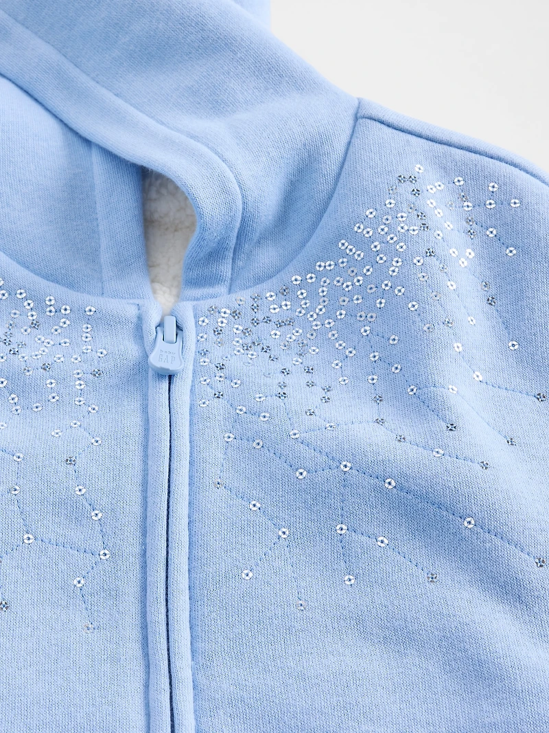 Baby & Toddler Sherpa-Lined Sequin Zip Hoodie