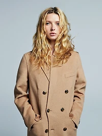 GapStudio Wool-Blend Double-Breasted Coat