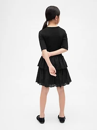 Kids Mixed Media Eyelet Dress