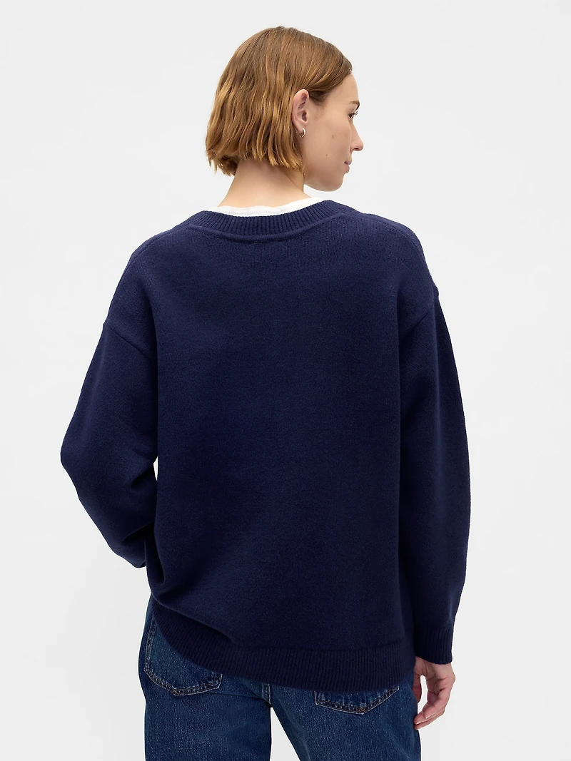 CashSoft Oversized V-Neck Sweater
