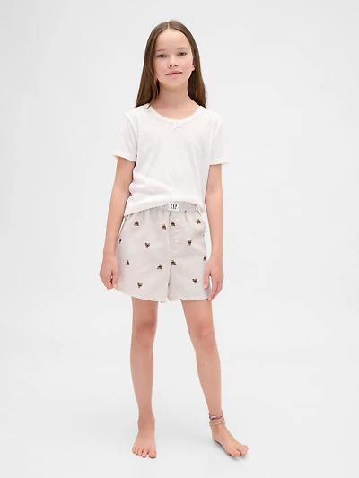 Kids Recycled Flannel PJ Boxer Shorts