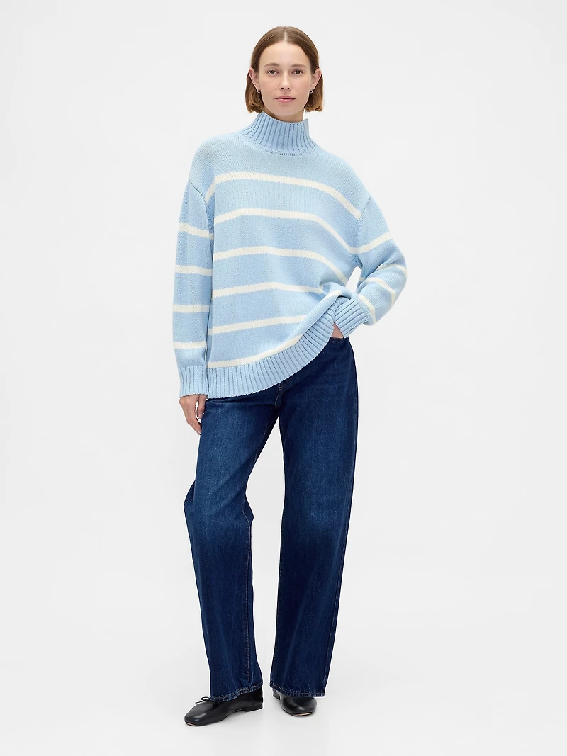 100% Cotton Oversized Mockneck Sweater