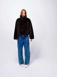 Gap × Sandy Liang Vegan Fur Half-Zip Pullover