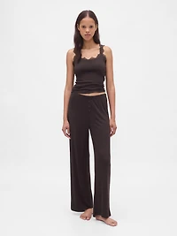 Mini Rib Wide-Leg PJ Pants