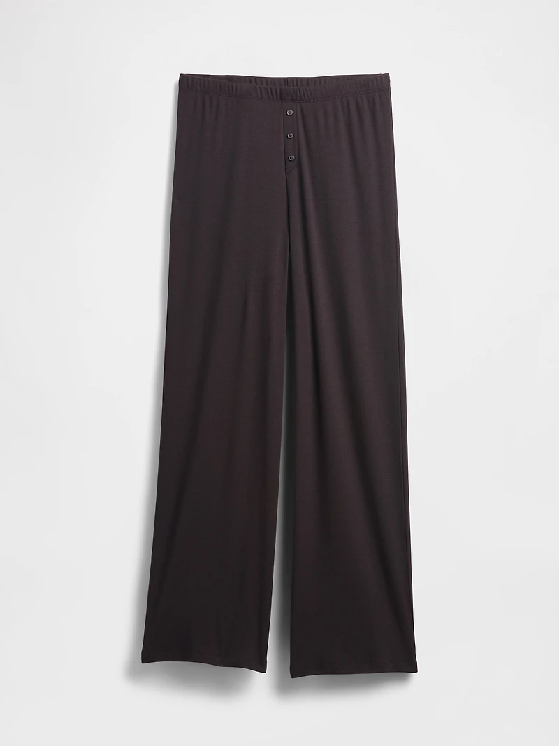 Mini Rib Wide-Leg PJ Pants