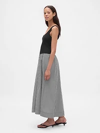 Mixed Media Drop-Waist Maxi Dress