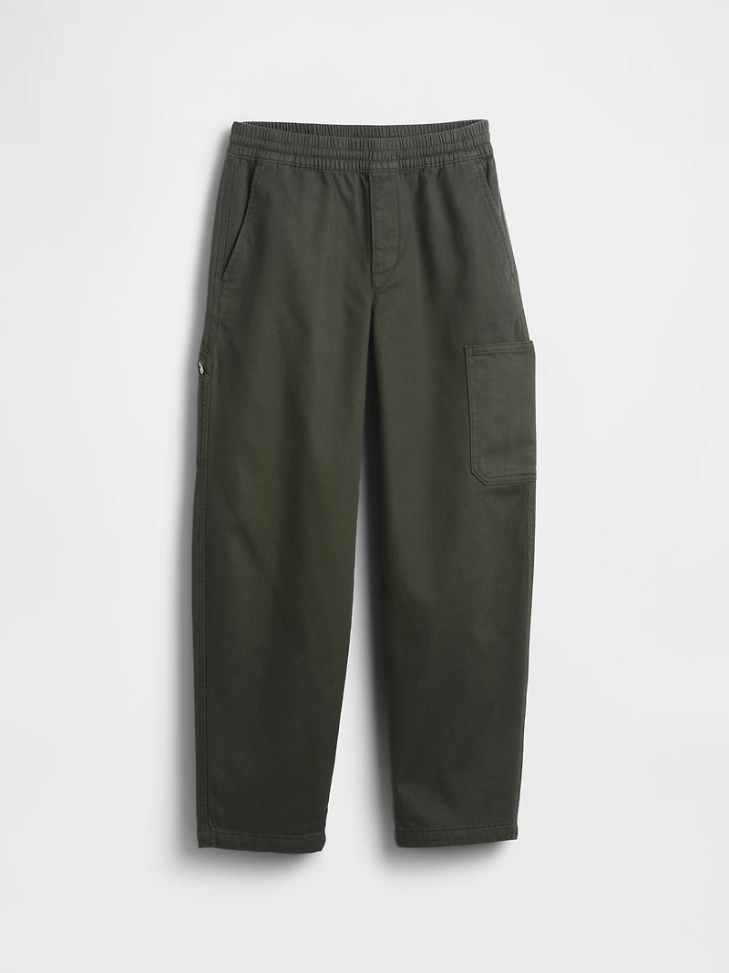Kids Brushed Cargo Baggy Taper Pants