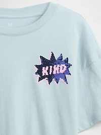 Kids Oversized Flippy Sequin Graphic T-Shirt