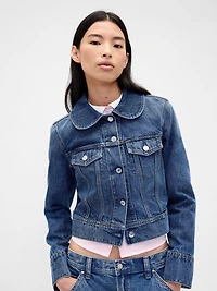 Gap × Sandy Liang Vegan Fur Crop Denim Jacket